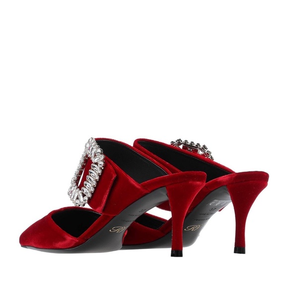 Roger Vivier Crystal Embellished Satin Mules - Picture 3 of 4